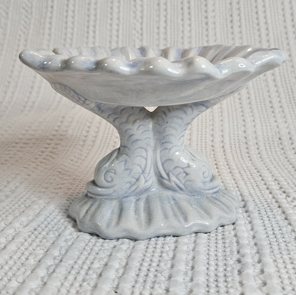 Soap Dish Koi Fish Blue White Vintage 1980's Signed - Picture 12 of 14